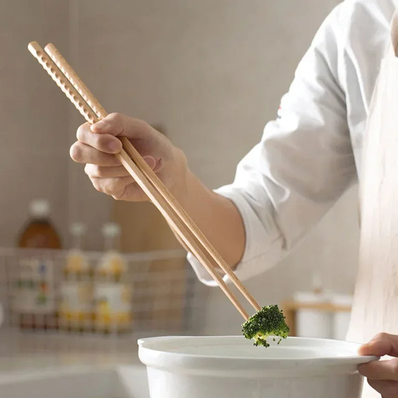 Cooking Chopsticks Wooden Long Chop Sticks Reusable Chopsticks Kitchen Chopstick for Noodles Frying Hotpot