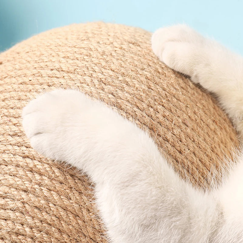 Cat Scratching Ball Toy, Sisal Scratching Ball with Stable Stand, Interactive Cat Exercise Toy for Interactive Play and Exercise