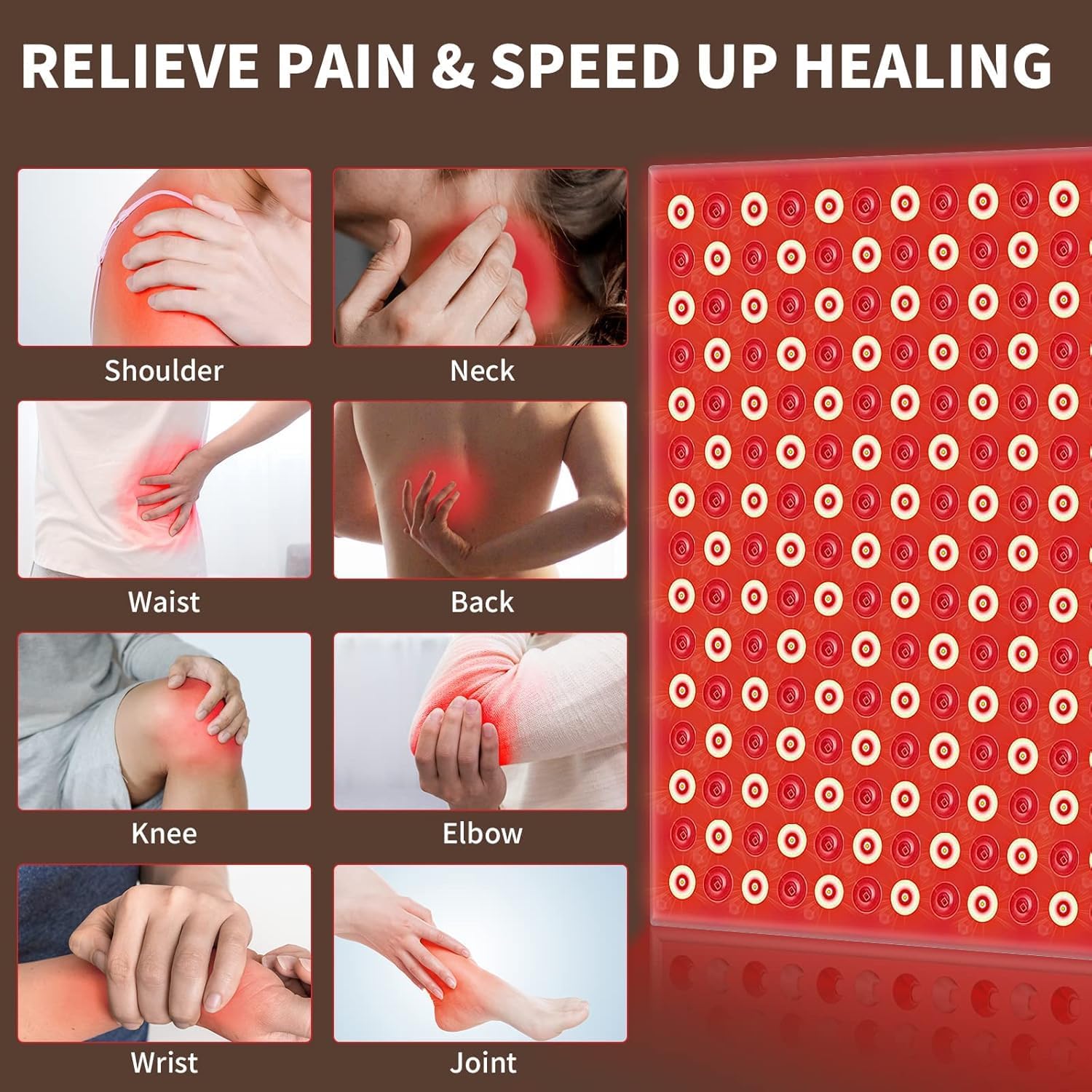 LED Infrared Red Light Therapy Device for Body | 45W High-Powered 660nm LED & 850nm Near Red Light Therapy Panel Combo - Muscle Pain Relief, Skin Rejuvenation