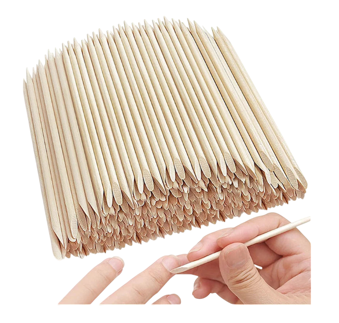 100pcs Orange Wood Nail Sticks Double Sided Multi Functional Cuticle Pusher Manicure Pedicure Tool for Manicure Pedicure