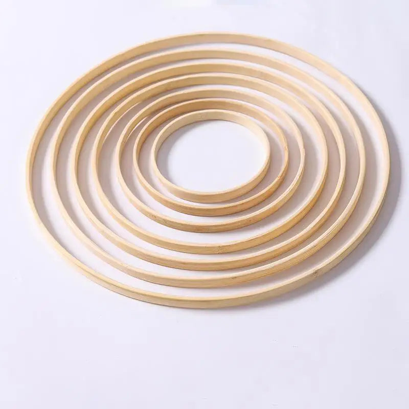 10in1 In All Sizes Pack Wooden Bamboo Floral Hoop Large Wooden Wreath Hoop Craft Rings Bamboo Circles Macrame Hoops Rings for DIY Dream Catcher, Wedding Wreath Decor, Wall Hanging Crafts(