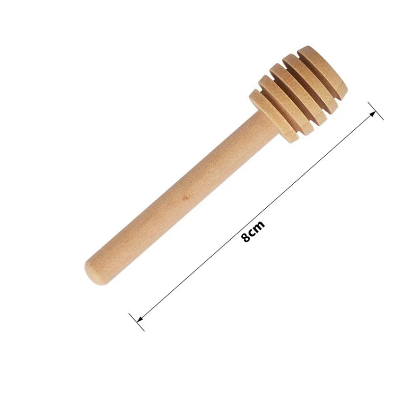 100pcs Honey Mixing Stirrer, 6.3 Inches Wooden Honey Dipper, Smooth Honey Comb Stick, Honey Spoon Collecting Dispensing Drizzling Jam (Round Handle)