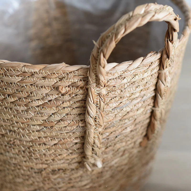 Plant Basket, Plant Baskets Indoor with Plastic Liner, Water Hyacinth Woven Planters Flower Basket, Planter Basket for Rustic Boho Home Farmhouse Floor Potted Pots Decor (Copy)