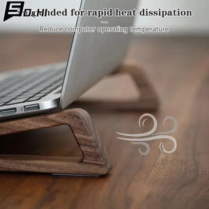 Laptop Stand, Wooden Vertical Laptop Stand for Desk, Bamboo Laptop Stand Compatible with MacBook Air Pro/Dell XPS/Surface pro/HP/Pixelbook/Lenovo,