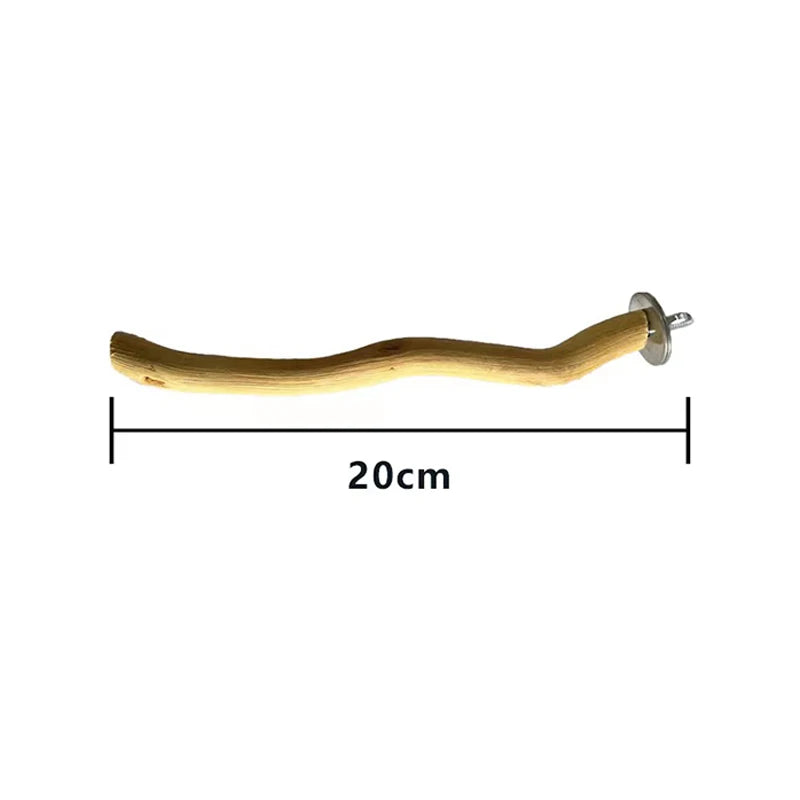 1pc Natural Wood Bird Perch Parrot Stand Branches Fork Toys,Pet Bird Cage Wooden Hanging Perch Platform Hammock Swing Toy for Small