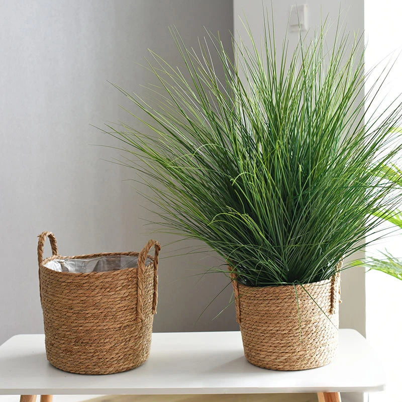 Plant Basket, Plant Baskets Indoor with Plastic Liner, Water Hyacinth Woven Planters Flower Basket, Planter Basket for Rustic Boho Home Farmhouse Floor Potted Pots Decor (Copy)