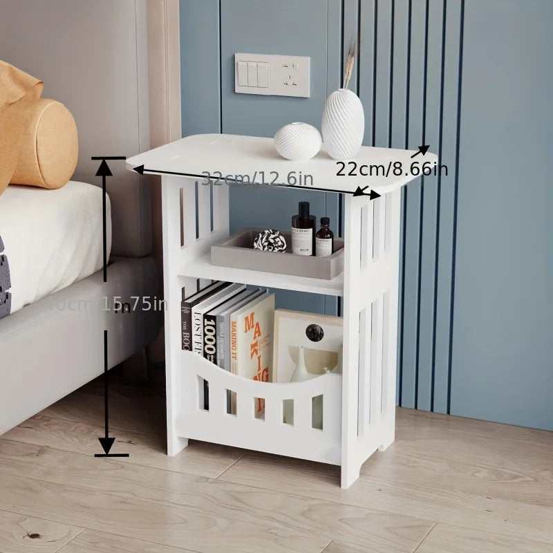Modern Nordic Style Wooden Storage Table - Multipurpose Bedside & Living Room Organizer, Non-Waterproof Wood Material (Copy)