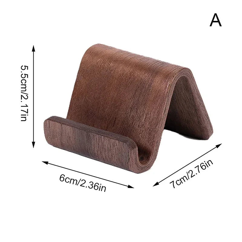 1PC Cell Phone Stand for Desk - Portable Wood Phone Holder for Bed Compatible with iPhone 16 15 14 13 Pro Max 12 11 iPad Mini, Smartphone, Wooden Office Aesthetic Desk Accessories