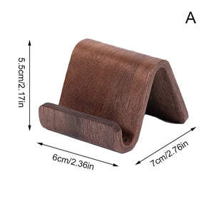 1PC Cell Phone Stand for Desk - Portable Wood Phone Holder for Bed Compatible with iPhone 16 15 14 13 Pro Max 12 11 iPad Mini, Smartphone, Wooden Office Aesthetic Desk Accessories
