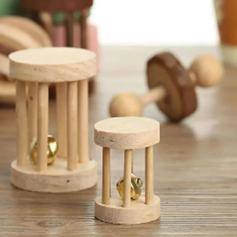 8pc Hamster Toys Rat Toys Chinchilla Toys Hamster Chew Toys Cage Accessories Apple Wood Sticks Ladder Bell Roller for Gerbil Guinea Pigs and Other Small Animal (Copy)