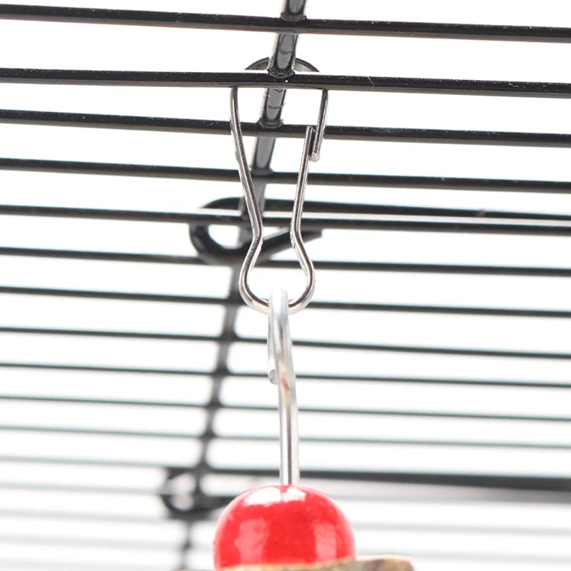 1pc Parakeet Wooden Chew Toy, Hanging Wood Cookies for Pecking and Chewing, Great for Parrots, Macaws, African Grays & Conures