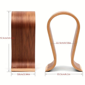 Headphone stand U-shaped wooden, wooden headphone stand Desktop headphone display stand, suitable for almost all headphones.