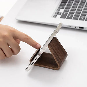 1PC Cell Phone Stand for Desk - Portable Wood Phone Holder for Bed Compatible with iPhone 16 15 14 13 Pro Max 12 11 iPad Mini, Smartphone, Wooden Office Aesthetic Desk Accessories (Copy)