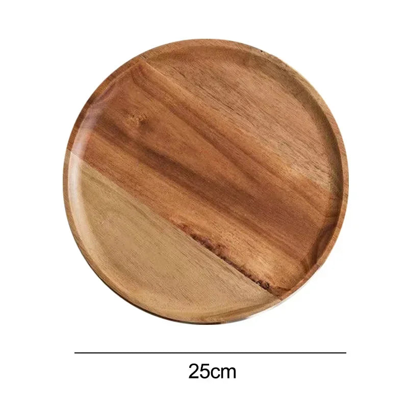 3in1 Bamboo Serving Platter, Round Wood Tray, Wooden Serving Tray, Fruit, Bread, Salad Plate, Charcuterie Serving Board