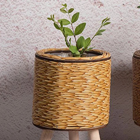 1PC Nordic Flower Shelf Imitation Rattan Flower Pot Woven Flower Basket With Removable Legs Plant Stand Basket Garden Home Decor
