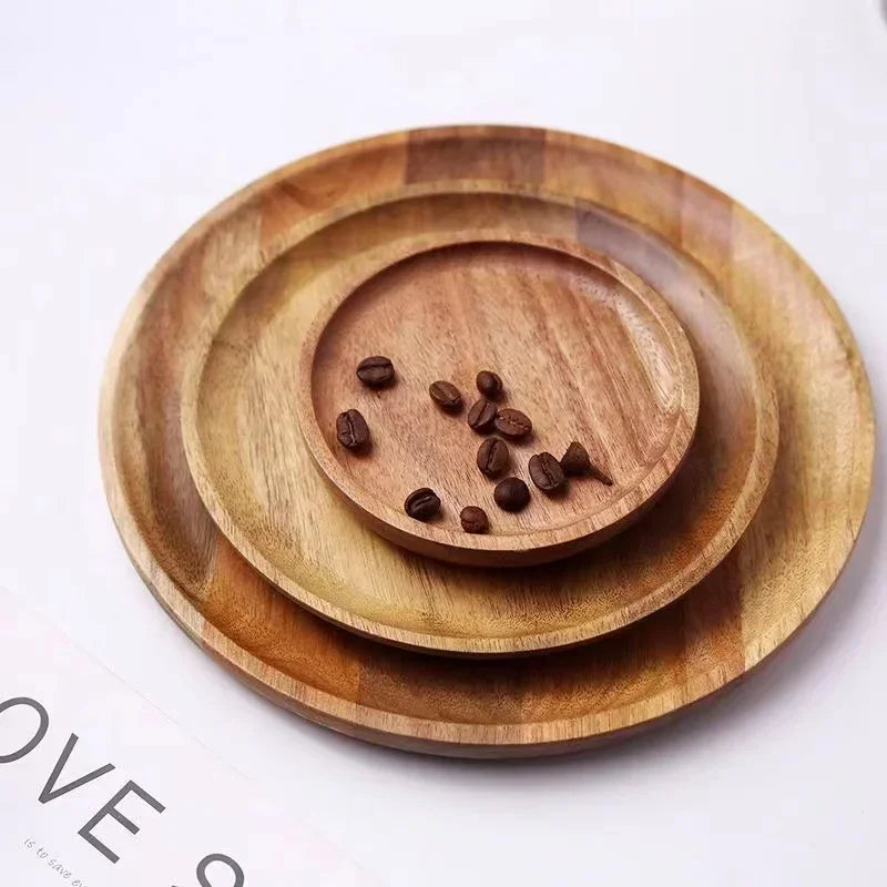 3in1 Bamboo Serving Platter, Round Wood Tray, Wooden Serving Tray, Fruit, Bread, Salad Plate, Charcuterie Serving Board