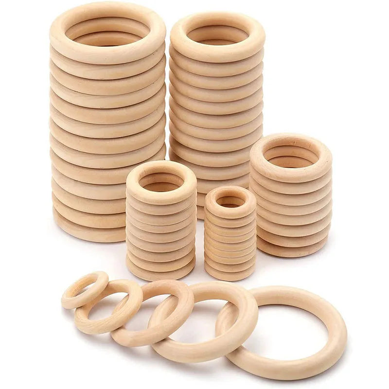 20pcs Wooden Rings for Crafts, Natural Wooden Rings for Macrame, Unfinished Wood Rings Circles, Macrame Rings Wooden Hoops for DIY Craft Pendant Connectors Jewelry Making  Macrame Craft Decorative Wooden Hoop