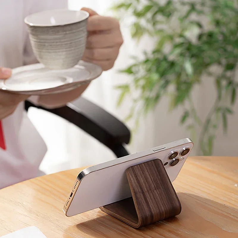 1PC Cell Phone Stand for Desk - Portable Wood Phone Holder for Bed Compatible with iPhone 16 15 14 13 Pro Max 12 11 iPad Mini, Smartphone, Wooden Office Aesthetic Desk Accessories (Copy)