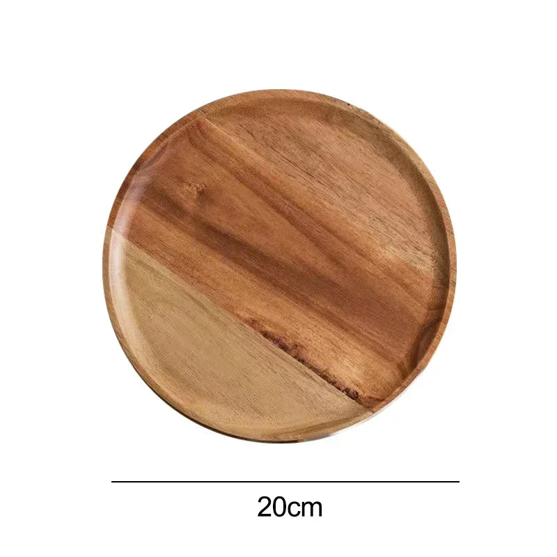 3in1 Bamboo Serving Platter, Round Wood Tray, Wooden Serving Tray, Fruit, Bread, Salad Plate, Charcuterie Serving Board