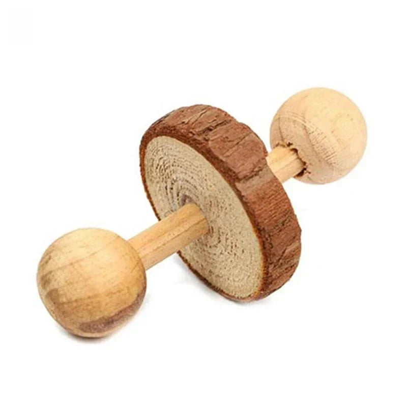 1pc Hamster Toys Rat Toys Chinchilla Toys Hamster Chew Toys Cage Accessories Apple Wood Sticks Ladder Bell Roller for Gerbil Guinea Pigs and Other Small Animal