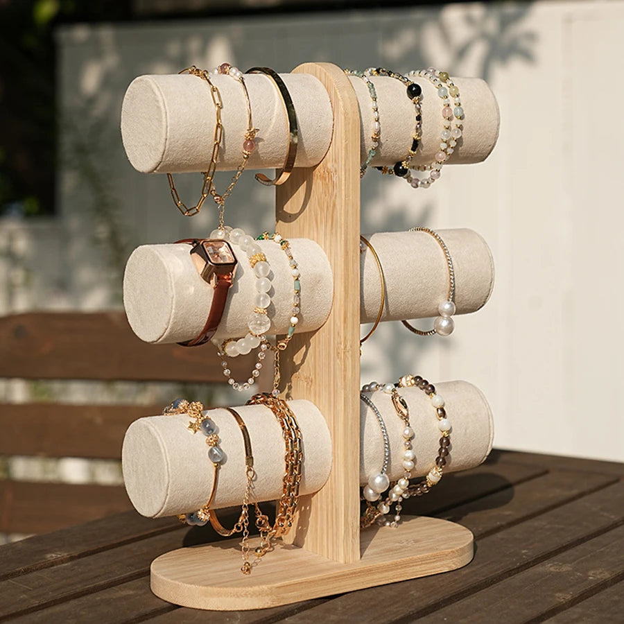 Two-layer/three-layer detachable bamboo bracelet rack home jewelry storage rack (Copy)
