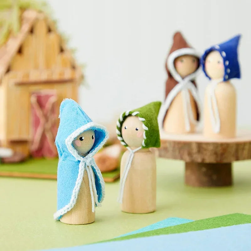 10pcs 35mm Wooden Peg Dolls, Unfinished Wooden Male People Shape Nature Plain Wood Body Dolls for Art Craft Projects DIY, Men Pattern