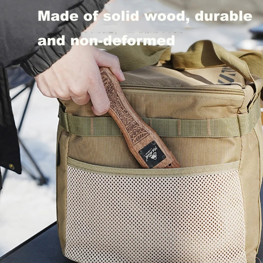 2pc Outdoor Grill Pan Handle Anti-scalding Solid Wood Handle Bayonet Adjustable Heat Resistant Insulated Grip Outdoor Camping Tool