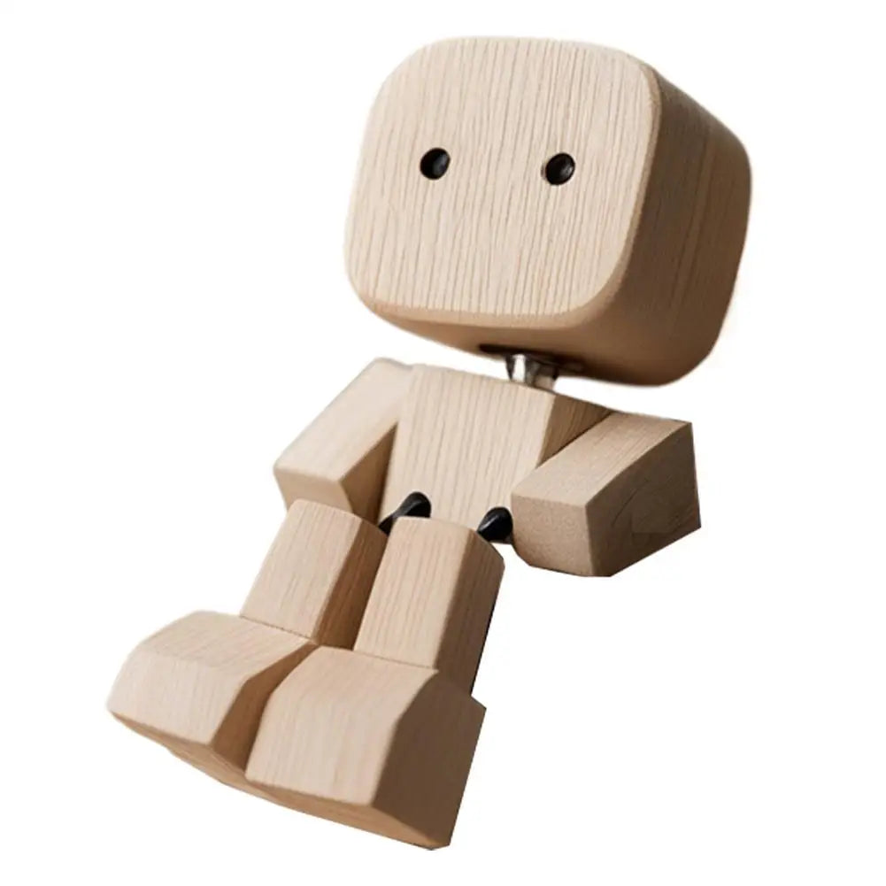 1PC Shaking Wooden Man Figurine, Handmade Shaking Feet Wooden Doll, Car Ornaments,Funny Wood Desktop Decor, Creative Gifts Commutes with Multiple Magnetic Decorations, Car Dashboard Decorations (Copy)
