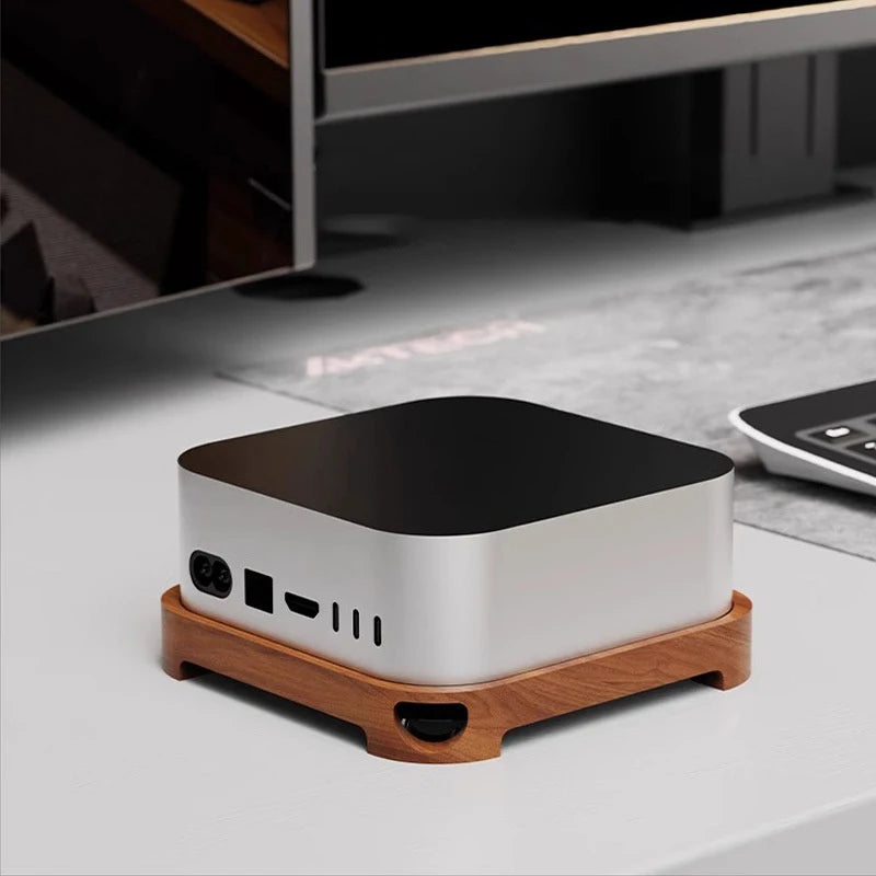 2024 Wooden Mac Mini M4/M4 Pro Stand-Ventilated Cooling Base with Lock Buckle and Anti-Slip Design for Apple Mac Mini,Sleek and Stylish Desktop Accessory (Copy)
