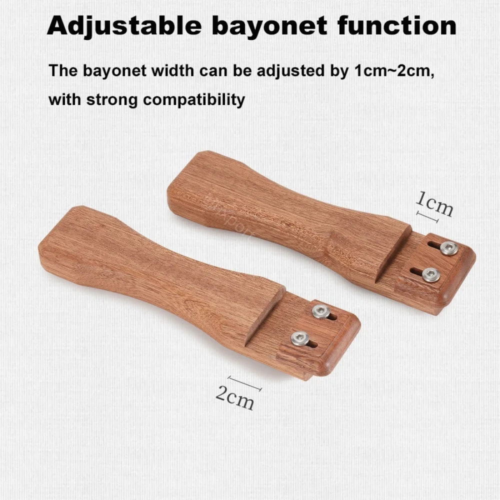 2pc Outdoor Grill Pan Handle Anti-scalding Solid Wood Handle Bayonet Adjustable Heat Resistant Insulated Grip Outdoor Camping Tool