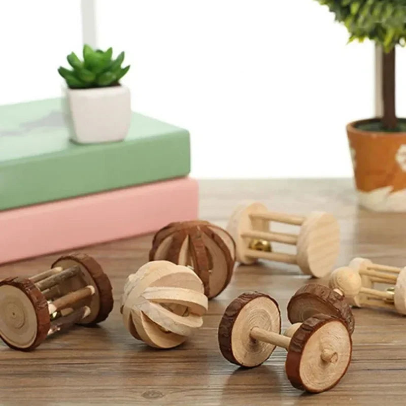 8pc Hamster Toys Rat Toys Chinchilla Toys Hamster Chew Toys Cage Accessories Apple Wood Sticks Ladder Bell Roller for Gerbil Guinea Pigs and Other Small Animal (Copy)