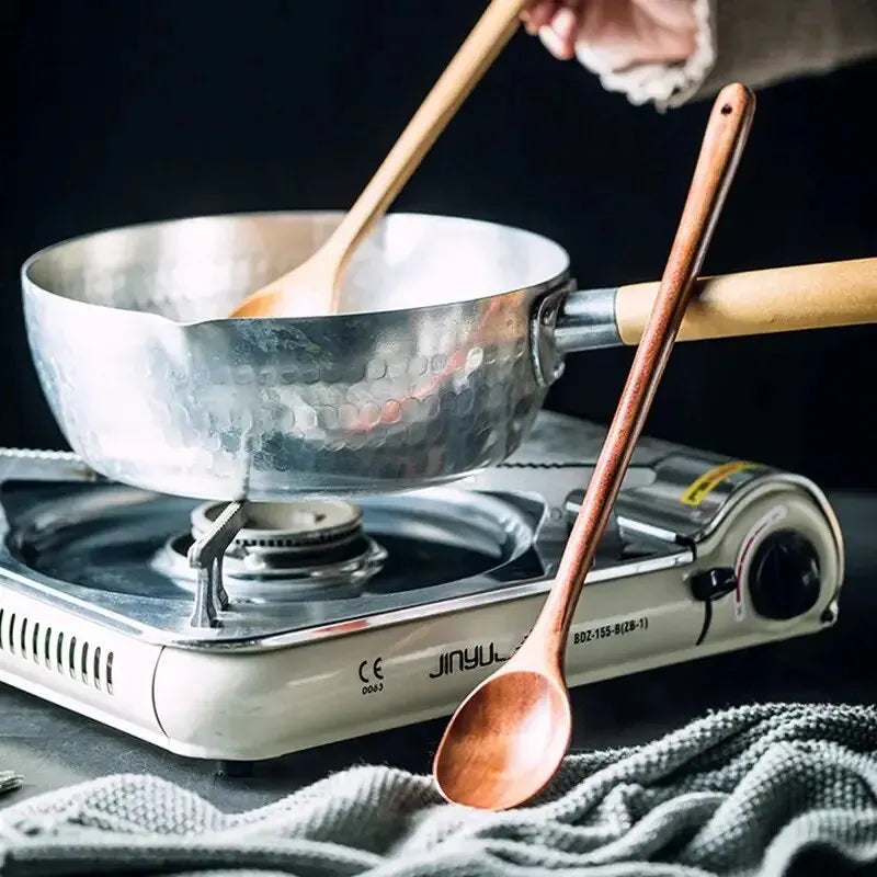 2in1 13 Inch Long Handle Wooden Cooking Spoons, Long Stirring Spoons Mixing Spoon Soup Mixing Kitchen Tools Wooden Utensils