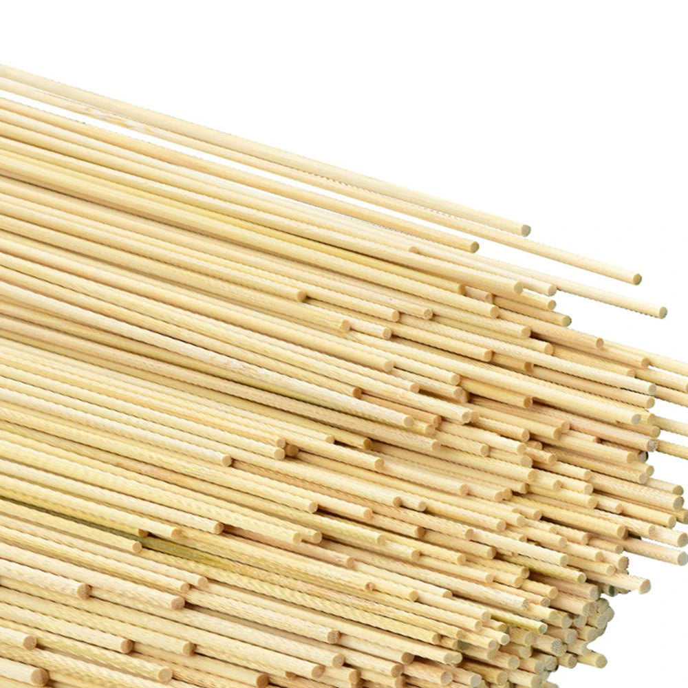 Unfinished Bamboo Sticks Dowel Rods Wood Sticks Wooden Dowel Rods for DIY Crafts, Tiered Cakes (100PCS)