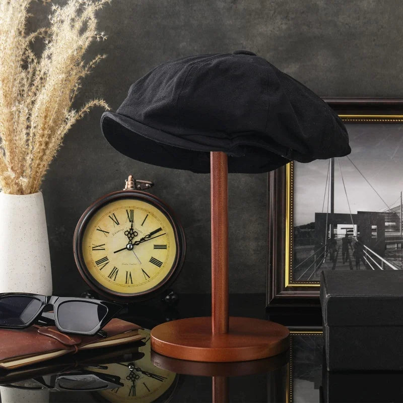 Hat Display Stand Rustic Wood Hat Rack Holder Stand Vintage Wig Holder Jewelry Display Riser Helmet Organizer Storage for Home (Copy)