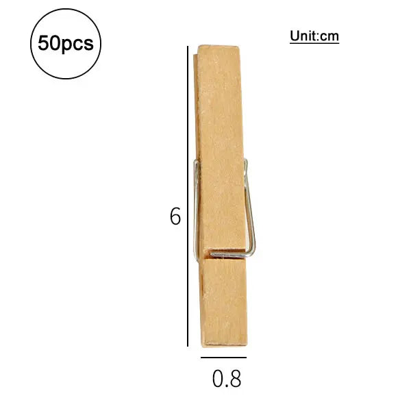 6pcs In Different Sizes Mini Clothespins, Mini Clothes Pins for Photo Natural Wooden Small Picture Clips for Crafts 50pcs Decorative Wood Clips for Wall Hanging Pictures