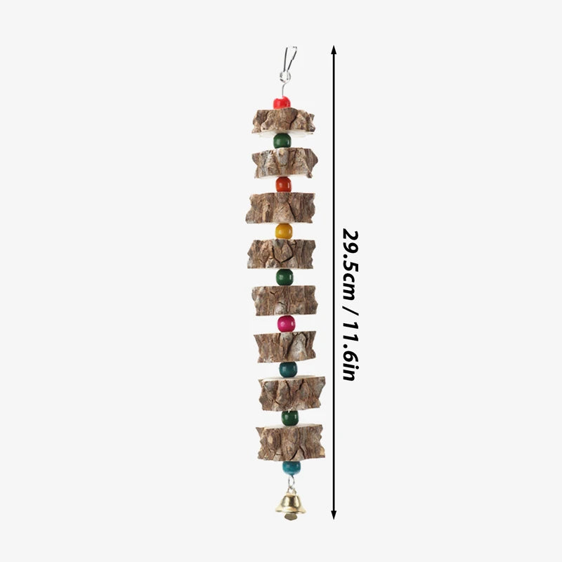 1pc Parakeet Wooden Chew Toy, Hanging Wood Cookies for Pecking and Chewing, Great for Parrots, Macaws, African Grays & Conures