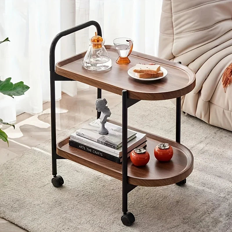 Nordic Style Rolling Side Table, Sofa Table with Wheels - Suitable for Modern Style Home Decor and Storage (Copy)