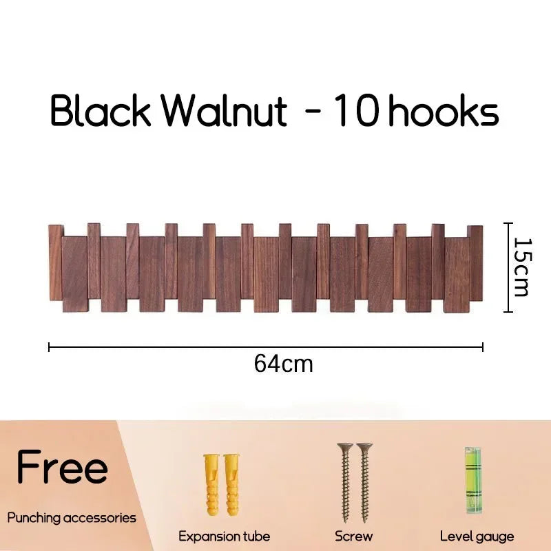 Natural Wood Wall Mounted Piano Coat Rack| Coat Rack Wall Mount| Flip Down Wall Hook Rack 5 Hooks| Entryway Wall Art Hook,Made of Acacia Wood (Wood Wax Oil Dyed Walnut Color).Wall Art (Copy)