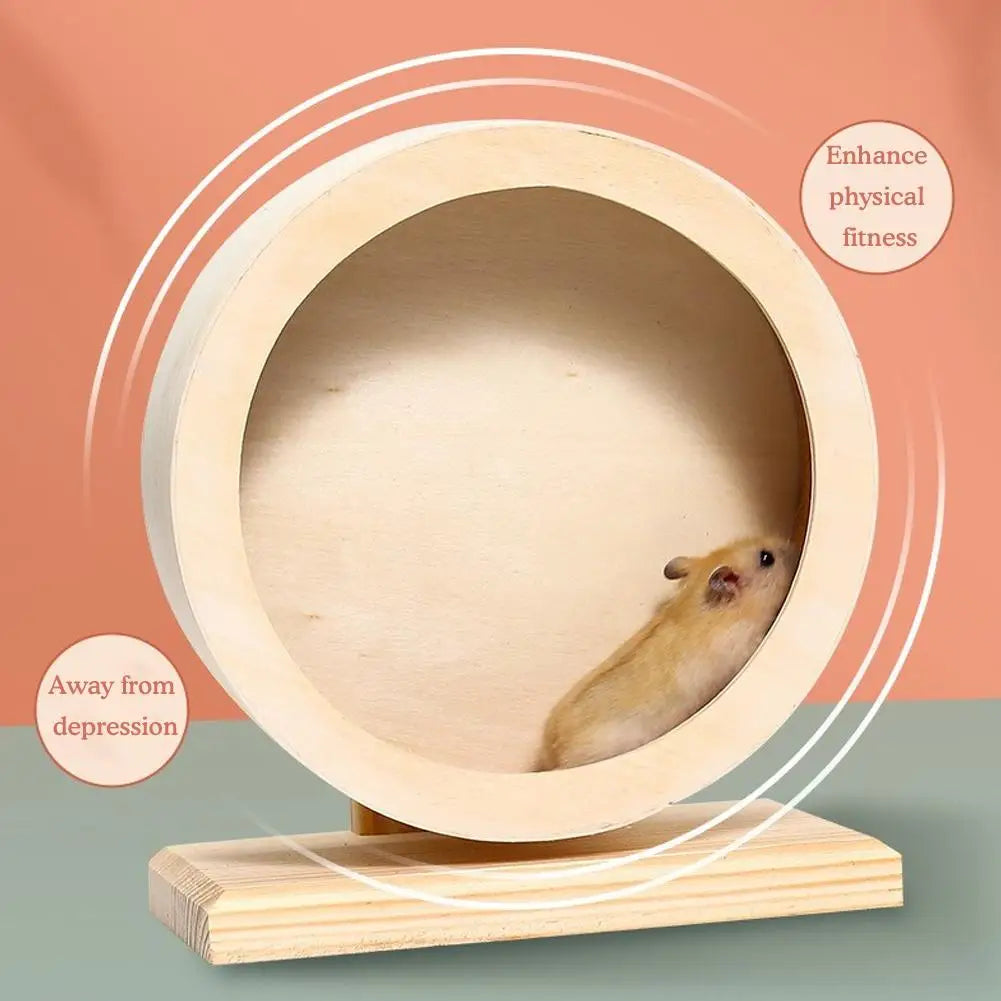 Small Pets Exercise Wheel Hamster Wooden Mute Running Spinner Wheel Play Toy for Rat Gerbil Mice Chinchillas Hedgehogs Guinea Pigs