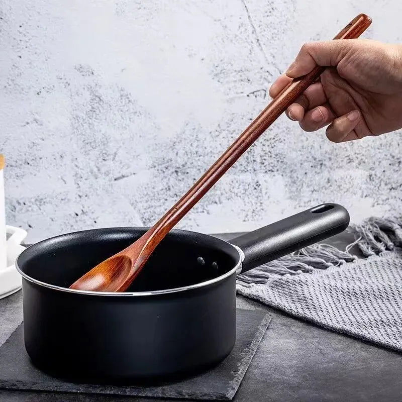 2in1 13 Inch Long Handle Wooden Cooking Spoons, Long Stirring Spoons Mixing Spoon Soup Mixing Kitchen Tools Wooden Utensils
