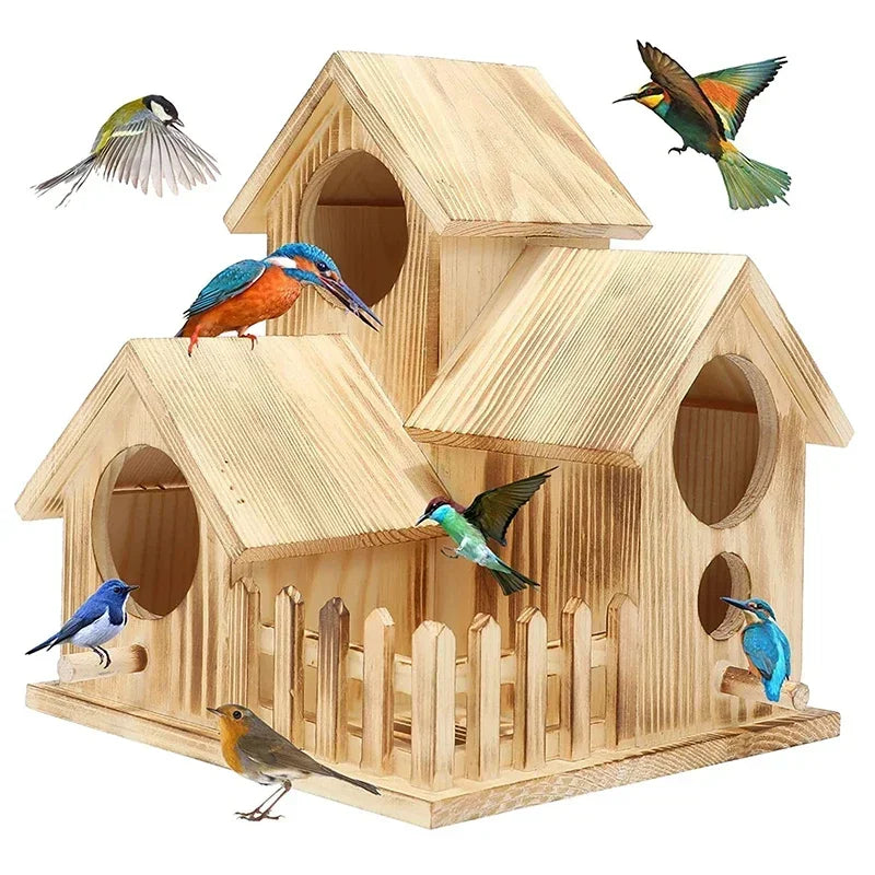 Bird House,Bird House for Outside,Wooden Bird Houses for Outside Hanging,Birdhouse Outdoor Nesting Box for Wild Bird Viewing (Copy)