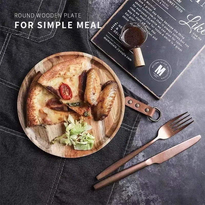 3in1 Bamboo Serving Platter, Round Wood Tray, Wooden Serving Tray, Fruit, Bread, Salad Plate, Charcuterie Serving Board