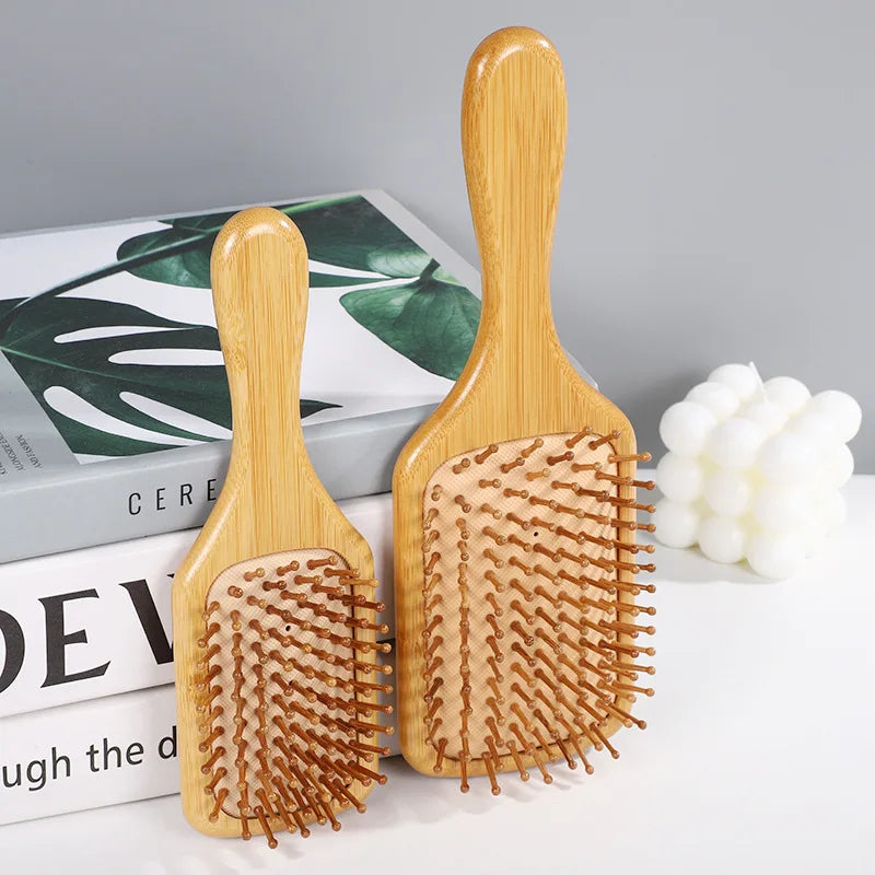 1PC Hair brush, Natural Bamboo Paddle Detangling Hairbrush, Massage Scalp Thick/Thin/Curly/Dry Hair For Women & Men