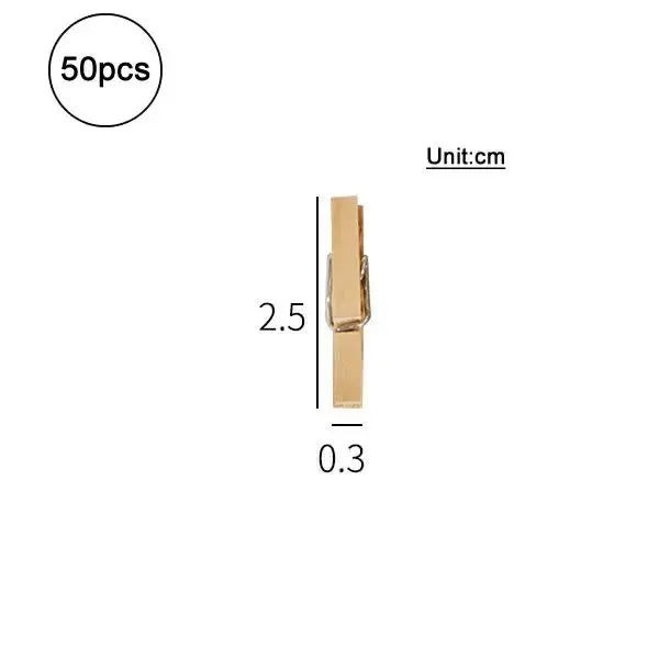 6pcs In Different Sizes Mini Clothespins, Mini Clothes Pins for Photo Natural Wooden Small Picture Clips for Crafts 50pcs Decorative Wood Clips for Wall Hanging Pictures