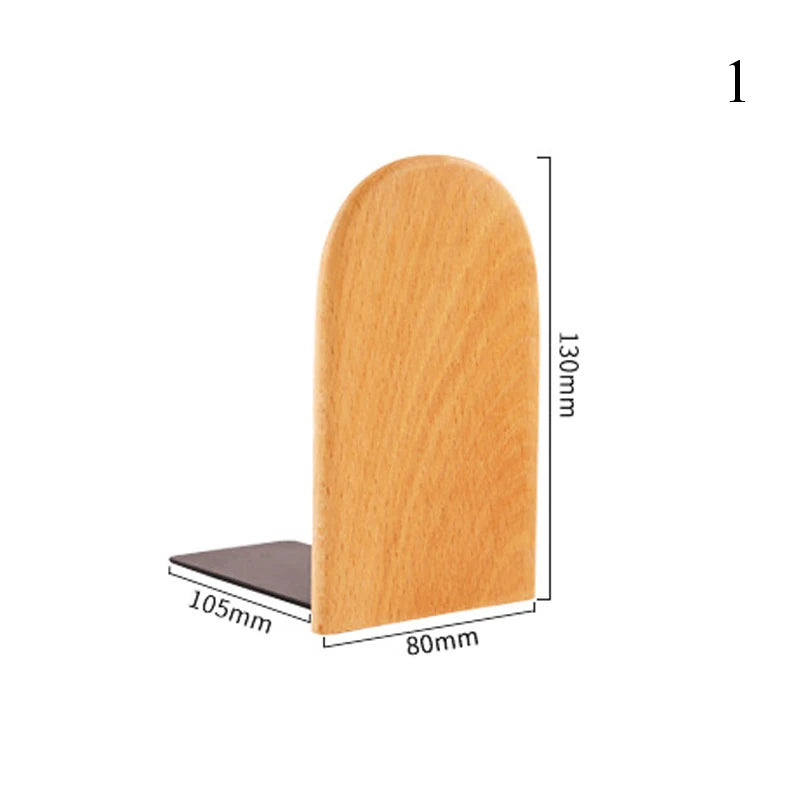 1PC Natural Bamboo Bookend Large Capacity Office Book Ends Anti Slip Book Stand Holder Bookshelf Ends for Home Office Library School Study Decoration