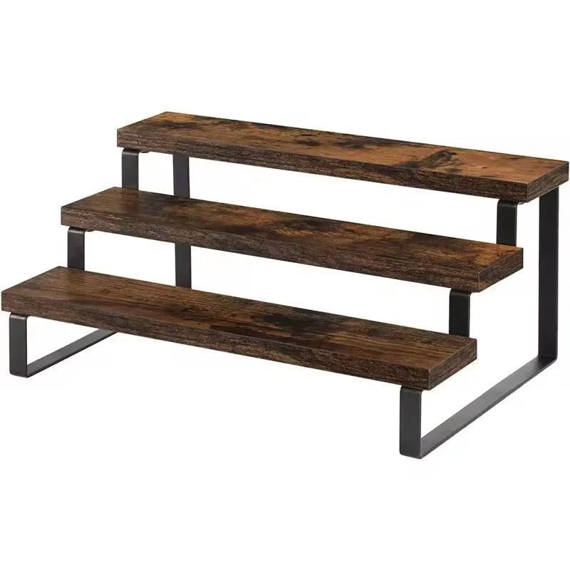 Wooden Display Riser Stand, Tiered Perfume and Cologne Organizer Stand, 3 Tier Spice Rack Organizer, Rustic Display Shelf for Candles (3 Tier) (Copy)