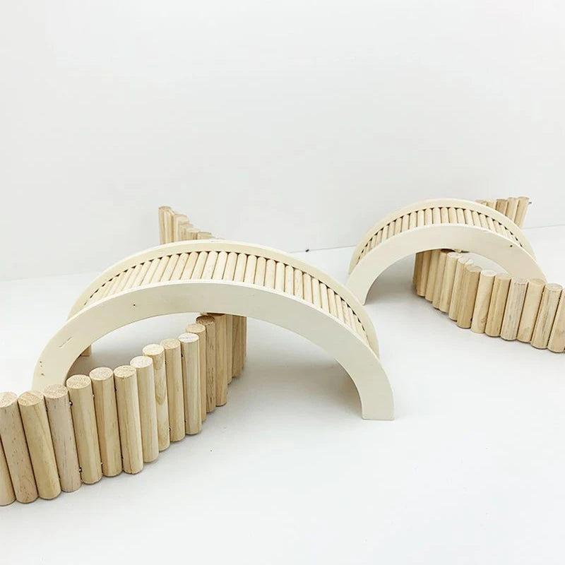 1pc Sofier Hamster Bridges Natural Wooden Hideout Tunnel Ladder Hamster Cage Accessories Chew Toys for Guinea Pig Rat Chinchilla