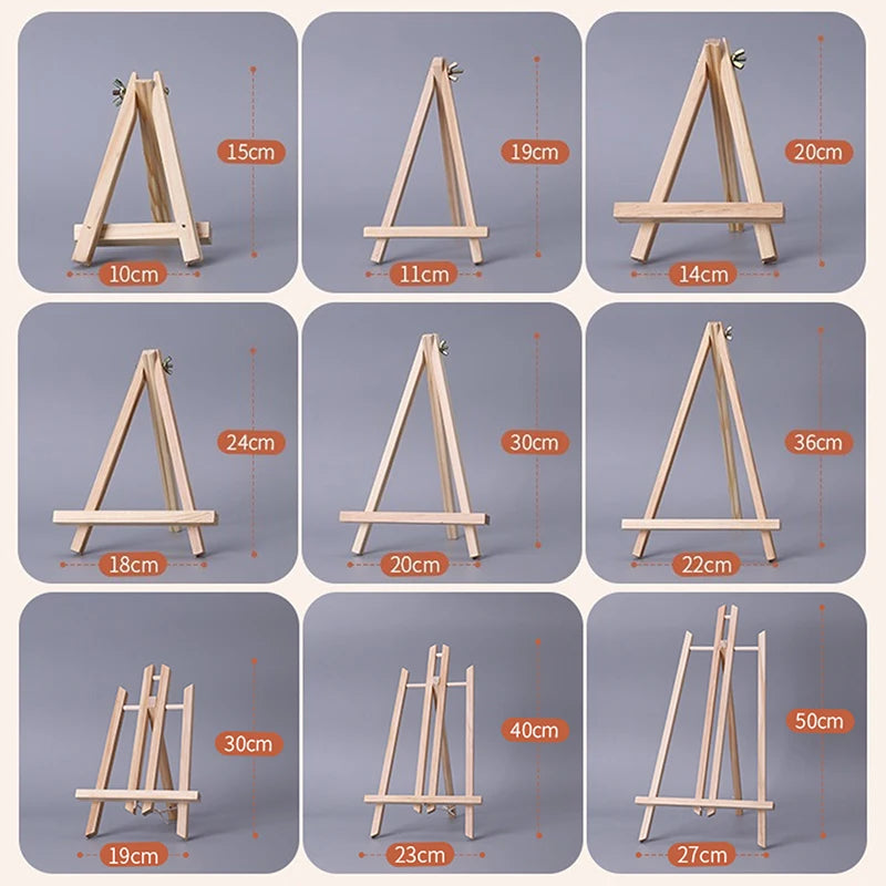 Set Of Three Small, Medium And Large Easel for Painting, Stand for Sign, Tabletop Easels for Painting Canvases, Small Art Easel Canvas Stand Photo Display Tripod Holder for Kids Adults