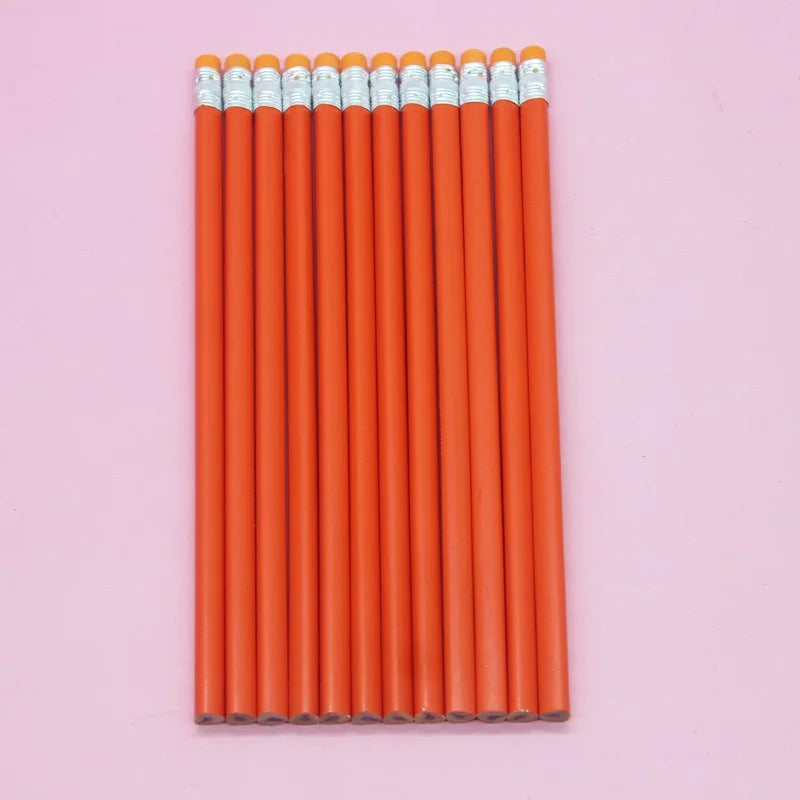 20/50/100 Personalized Colored Wooden Pencils Customized School Decor Pen With Eraser Wedding Gift Favors Baby Shower Party 19CM
