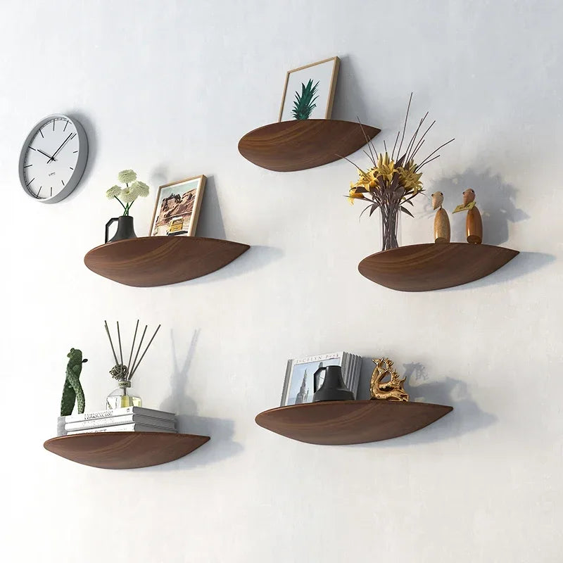 1PC Semicircle Wooden Wall Shelf Background Wall Hanging Projector Display Stand Suspension Home Decoration Storage Organization (Copy)